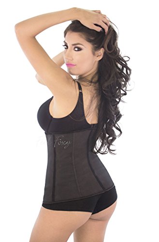 Modelador de cintura em látex Feel Foxy – Squeeze Me Baby, Preto, 3XL
