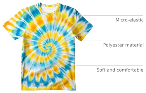 Image of Kids Tie Dye T-Shirt,Children Hippies Senior Tie Dye Tee Tshirt for Boys Girls