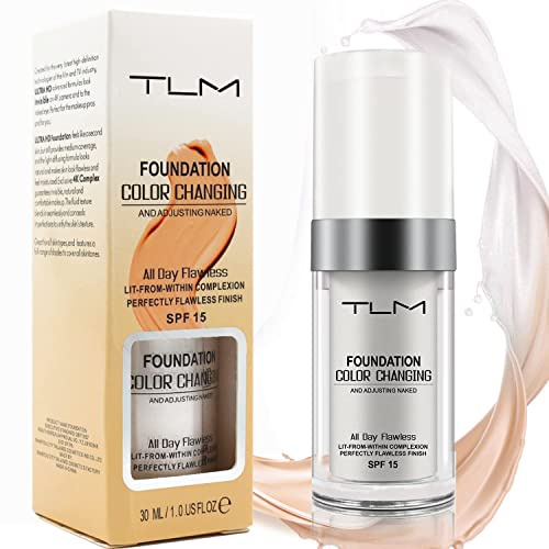 TLM Flawless Colour Changing Warm Skin Tone Foundation, Moisturizing Foundation Makeup, Naturally Blends, Long Lasting for Face Makeup, Waterproof Poreless Liquid Foundation SPF, 30ML