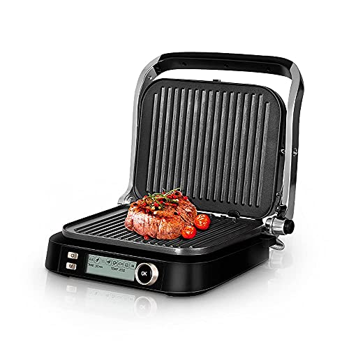 Kontaktgrill REDMOND M825P, 3in1 - Ofen-Funktion, aufklappbar als Tischgrill, Steak, Elektrogrill mit abnehmbaren platten, 7 Auto-Programme, antihaftbeschichtete Platten, Sandwichmaker