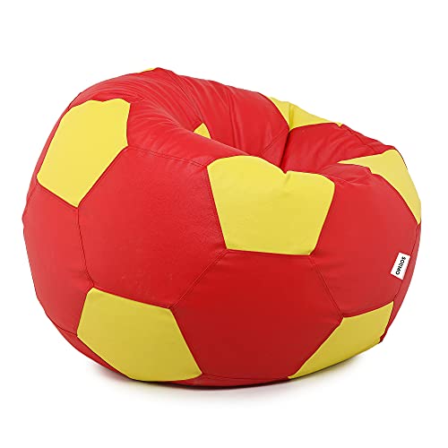 Image of Amazon Brand - Solimo XXXL Bean Bag Cover Without Beans (Brown) Football XXXL Bean Bag Cover Without Beans (Red & Yellow)