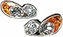 Qbkmfbud Headlights Assembly for 2002 2003 2004 2005Hyundai Sonata Headlight Chrome Housing Halogen Headlight Left Driver and Right Passenger Side Headlamp 921013D050, 921023D050