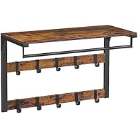 VASAGLE Perchero de Pared, Perchero Colgante con 10 Ganchos