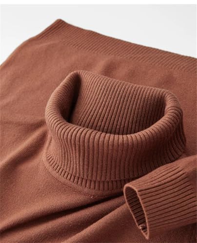 Men's Casual High Neck Simple Long Sleeve Loose Knitted Sweater2