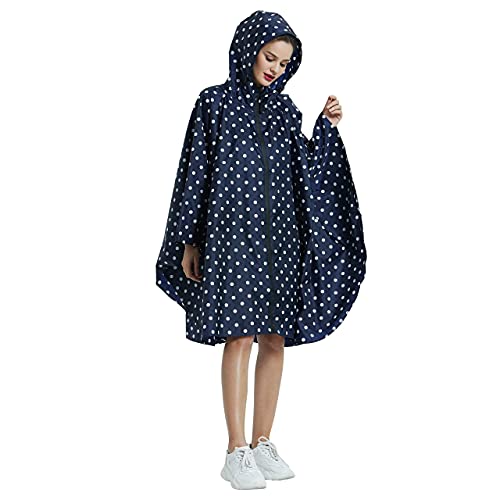 Image of salamra Rain Poncho Jacket - Hooded Waterproof Raincoat with Pocket for Women Men Adults