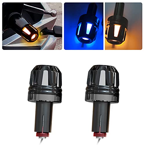 Kingshowstar Motorcycle Handlebar End Led Lights Universal Turn Signal Grip Bar Turn Running Light Dual Color Indicator Lamp For Motorbike #TOP1