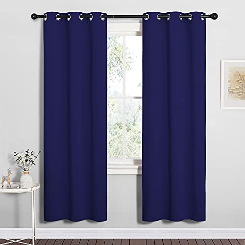Image of NICETOWN Blackout Draperies Curtains, All Season Thermal Insulated Solid Grommet Top Blackout Curtains /Drapes for Kid's Room (Royal Blue, 1 Pair, 34 x 72 inches)