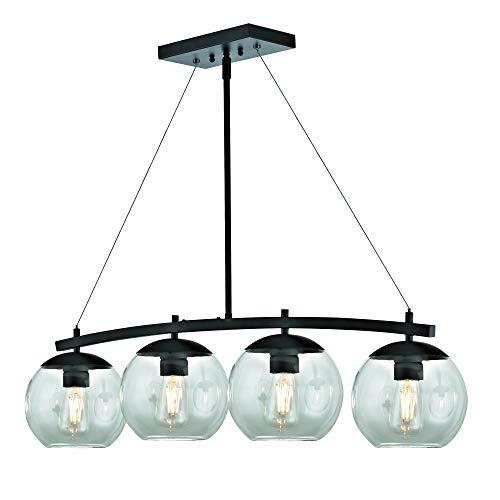 Addington Park 31781 Roques Collection 4-Light Glass Globe Pendant, Dark Bronze
