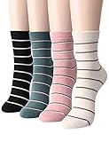 OSABASA Womens Fashion Cotton Crew Socks 6 Pairs 1 Set With Various Printing
