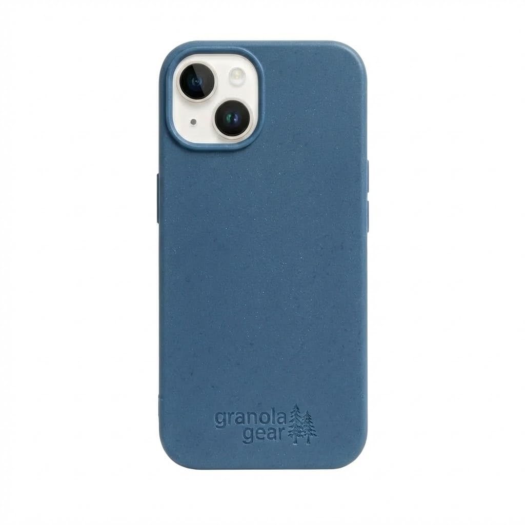 Custodia ecologica per iPhone 15 - Biodegradabile, compostabile, senza plastica, realizzata con piante - Blu Pacifico