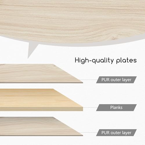 Image of Jerry & Maggie Desktop Organizer Office Storage Rack Adjustable Wood Display Shelf Free Style Double H, Multi-Functional Mini Bookshelf for Desk Natural Stand (White Wood Tone)