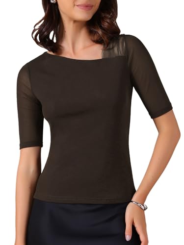 T-shirt extensible manches mi-longues avec coupe ajustée extensible confortable