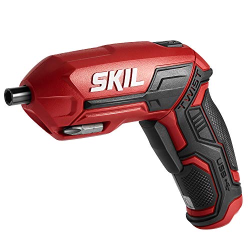SKIL 4V Pivot Grip Rechargeable Cordless Screwdriver, Includes 9pcs Bit, 1pc Bit Holder, USB Charging Cable - SD561802