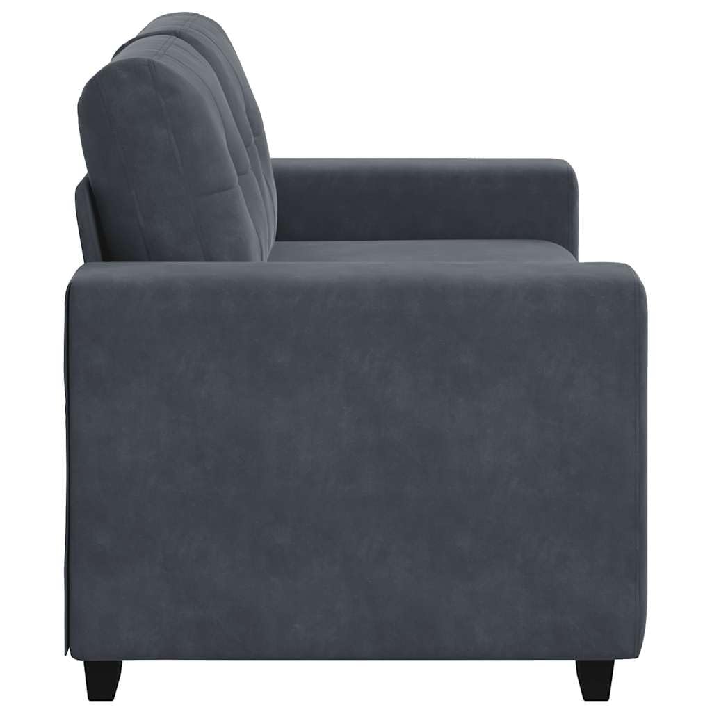 Canapé 2 Places, Causeuse de Salon Fauteuil Sofa 2 Places Causeuse Gris foncé 160 x 77 x 82 cm Velours