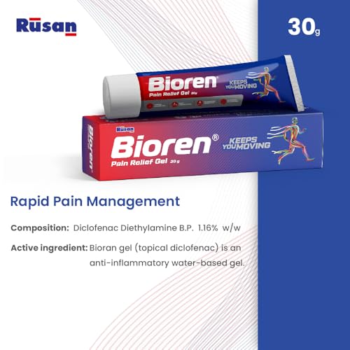 Image of Rusan BIOREN Diclofenac Gel - Quick Absorbing Pain Relief Gel | Knee, Back, Joint & Muscle Pain (30g)