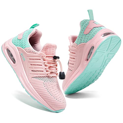 Ugmikdo Kids Shoes Sneakers For Girls Boys Running Tennis Shoes Air Shoes Athletic Training Sports Walking Sneakers Breathable Lightweight Slip-On Pink, Size 11 Little Kid #TOP1
