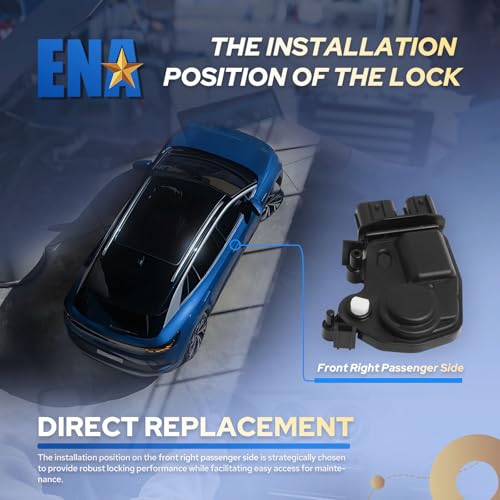 Image of ENA Front Right Passenger Side Door Latch Lock Actuator Compatible with Acura RSX 2002-2006, Honda Accord CR-V Odyssey Pilot 2003-2010 V6 2.4L 3.5L for 72115-S6A-J01 72115-S6A-J11 746-301