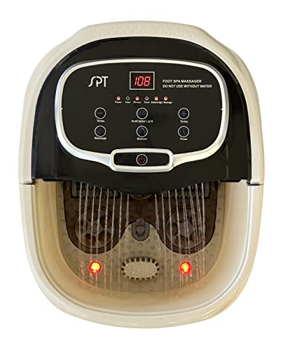 SPA-3549 – SPT Foot Spa Bath Massager w/Motorized Rollers, Tan and Black