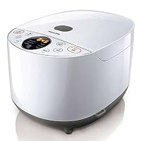 Philips Daily Collection Grain Master Rice Cooker with 24-Hour Preset Timer and Free Recipe Booklet, 4L Capacity, White, HD4514/72