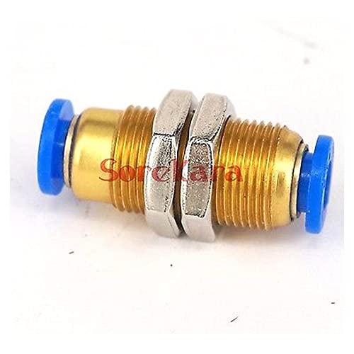 5Pcs Fit Tube O/D 4mm Pneumatic Bulkhead Push In Connector Union Quick Release Air Fitting Plumbing