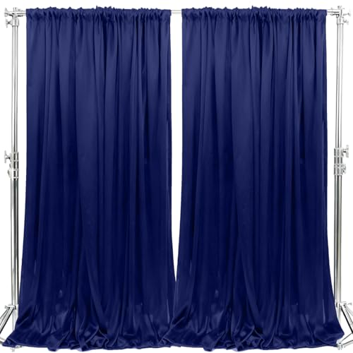 SLNNROA 10x10FT Photo Stage Backdrop 2 Panels Curtains Drapes for Photography and Party (Navy Blue)