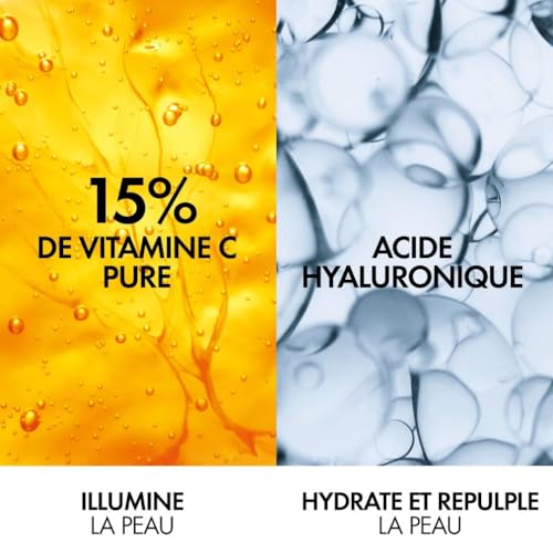 Vichy - Liftactiv H A Vitamine C Sérum - Sérum Visage Antioxydant Enrichi en Vitamine Cg, Pycnogenol et Acide Hyaluronique - Action anti-rides et Anti Fatigue - Pour tous Types de Peau