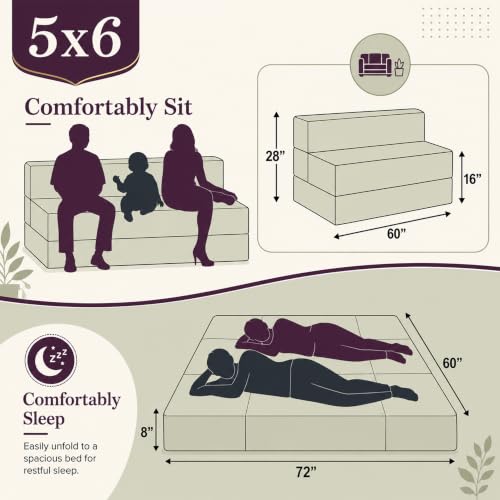 Urban Decor 5x6 Modern 3 Seater Grey Sofa Cum Bed - Image 3