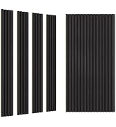 UMIACOUSTICS 8 PCS Slat Wall Panels, 47.2” x 6” Decorative Sound Proof 3D Panels for TV Backgroun...