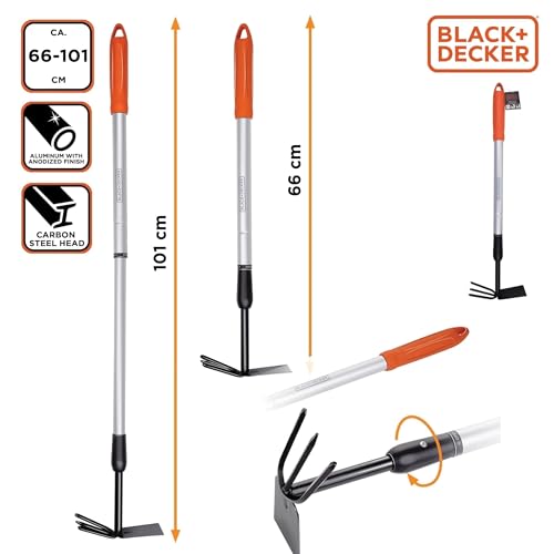 BlackDecker-Cultivador-Azada-y-Azadon-Longitud-Regulable-66-101-cm-Cultivar-y-Desherbar-Cabezal-de-Acero-al-Carbono