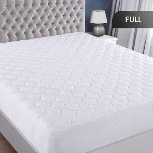 Utopia Bedding Waterproof Mattress Protector, Full Mattress Pad, Noiseless Quilted Fitted Cover with Deep Pocket Stretches up to 16 Inches (White)