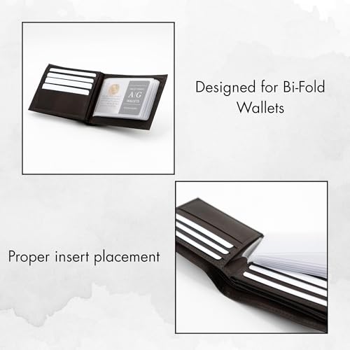 Image of AG Wallets Set of 2 Premium Clear Wallet Inserts - Durable Vinyl Card & Photo Holders, Multiple Styles for Bifold, Trifold & Checkbook Wallets (Bifold 6 Page)