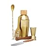 Kitchen Craft Cocktail Accessoireset Bar Craf Met Messing Uitvoering In Goud 6-Delig, Messing, 12 X 17 X 22 cm