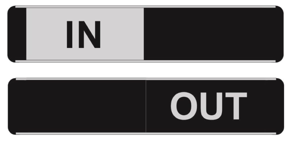 SECO IN/OUT Sliding Door Sign | Office, Conference and Meeting Room
