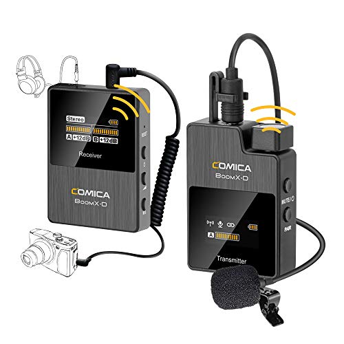 Comica BoomX D D1, Micrfono-Inalmbrico-Reflex-Solapa-DSLR, 2.4G Microfono Corbata Profesional para Mvil y Cmara Compatibla para Canon, Sony, Nikon, Fujifilm