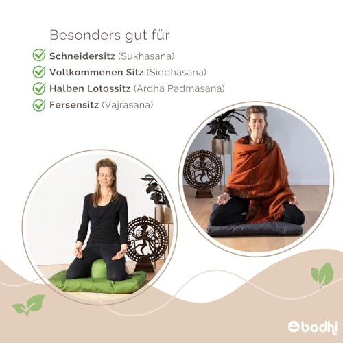 Meditationsmatte Bodhi ECO Serie mit Zabuton und Rondo Kissen