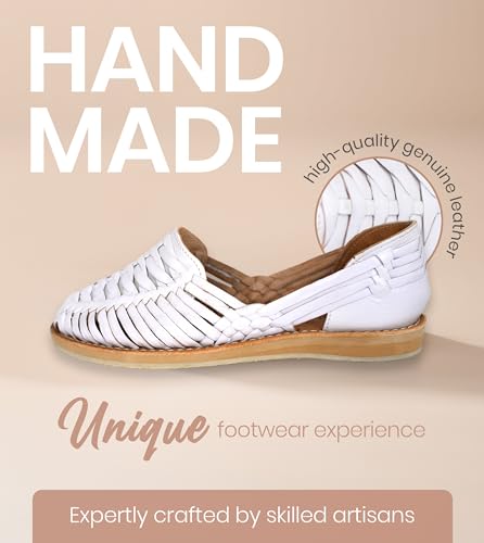 Image of Macarena Collection Womens Shoes Leather Sandal Flat for Women | Huarache Handmade Mexican Sandals | Comfortable & Stylish Womens Sandals 3050