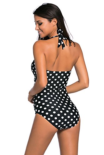 P&P - Costume da bagno intero da donna, a pois