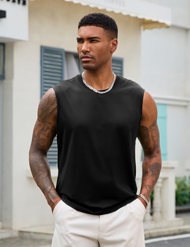 EKLENTSON Mens Sleeveless Shirts Lightweight Cotton Muscle Shirts Gym Training Active Tank Soft Summer Beach Casual Tank2