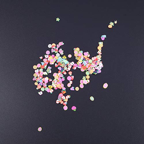 PIXNOR 300Pcs Frutas Nail Art Slice 3D Frutas Padrão Unhas Fatias Mini Coloridas Unhas para Nail Art