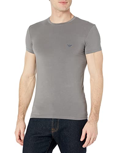 Emporio Armani Men's Soft Modal Eagle Logo Slim Fit T-Shirt, Pewter, Large #TOP21