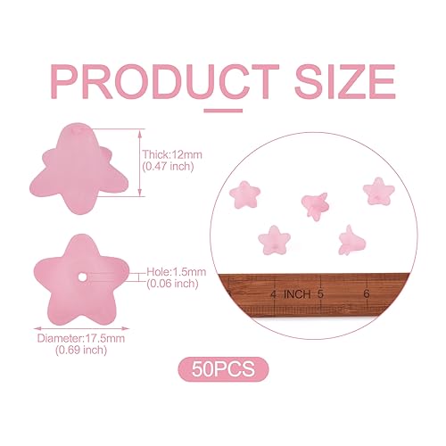 Cuentas de acrílico esmerilado Crafans con forma de flor transparente para joyería 5