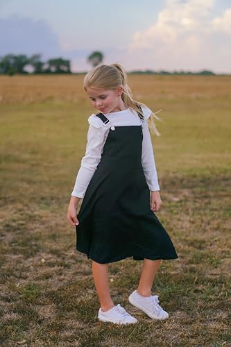 Image of HIHA Little Girls Adjustable Corduroy Pinafore Overall Dress Set Size 6-12