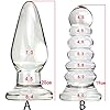 ScreaAss Extra Groß Glas Butt Plug Durchmesser 62/70Mm Glatt Glasdilos Analplug Kristall Glas Dildo Plug XXL Analperlen Anal Kugeln Anal Dildos Sexspielzeug Für Männer Frauen,Clear,A #2