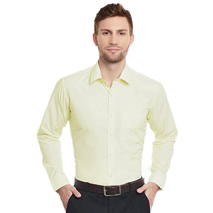 Image of Men Regular Fit Solid Formal Shirt