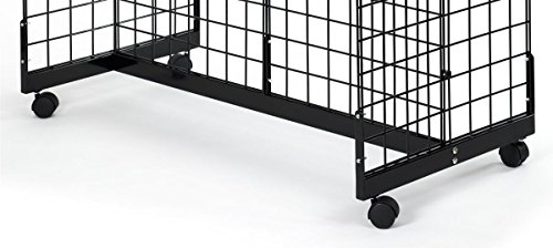 Only Garment Racks 2' x 6' Grid Panel Floorstanding Display Fixture with Gondola Base. Black