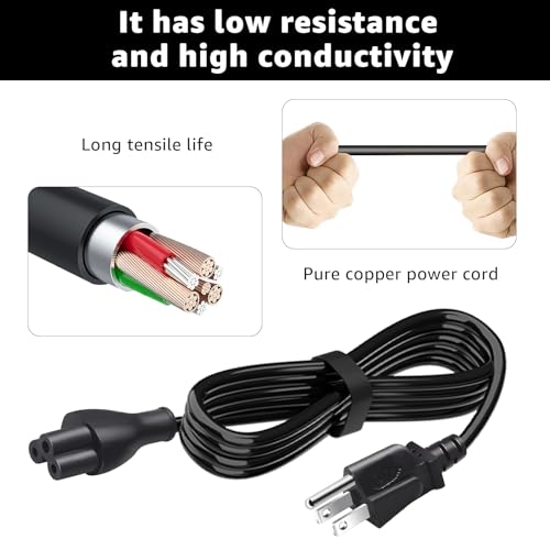 6FT Fast Charging Cable Compatible with Segway Ninebot MAX G2/G30/G30P/P65/P100S/F60,Universal 3 Prong Extra Long AC Power Cable with US Plug Replacement Cord (6FT)