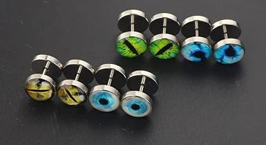 Finto Piercing Orecchio 10mm - Orecchini A Sbarra Con Motivi Colorati Per Uomo E Donna | Senza Allungamento - Foto 2