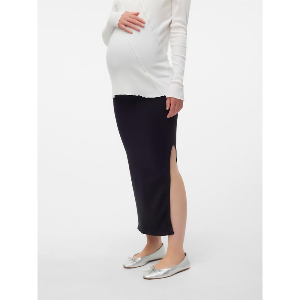 MAMALICIOUS Mlalanis Seamless Al Rib Skirt HW Noos Falda Mujer (Pack de 1)
