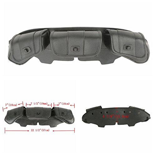 Bolso para parabrisas de motocicleta SLMOTO, alforja con 3 compartimentos, negro, compatible con Harley Touring Electra Glide, Street Glide y Tri Glide (1996-2013) miniatura 2