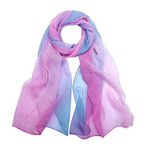 Chiffon Scarfs for Women - Ladies Scarves Gradient Colors Lightweight Soft Shawls Wraps